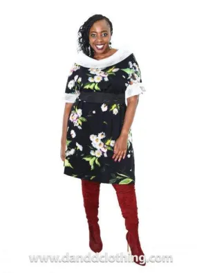 African Stylish Flower Office dress