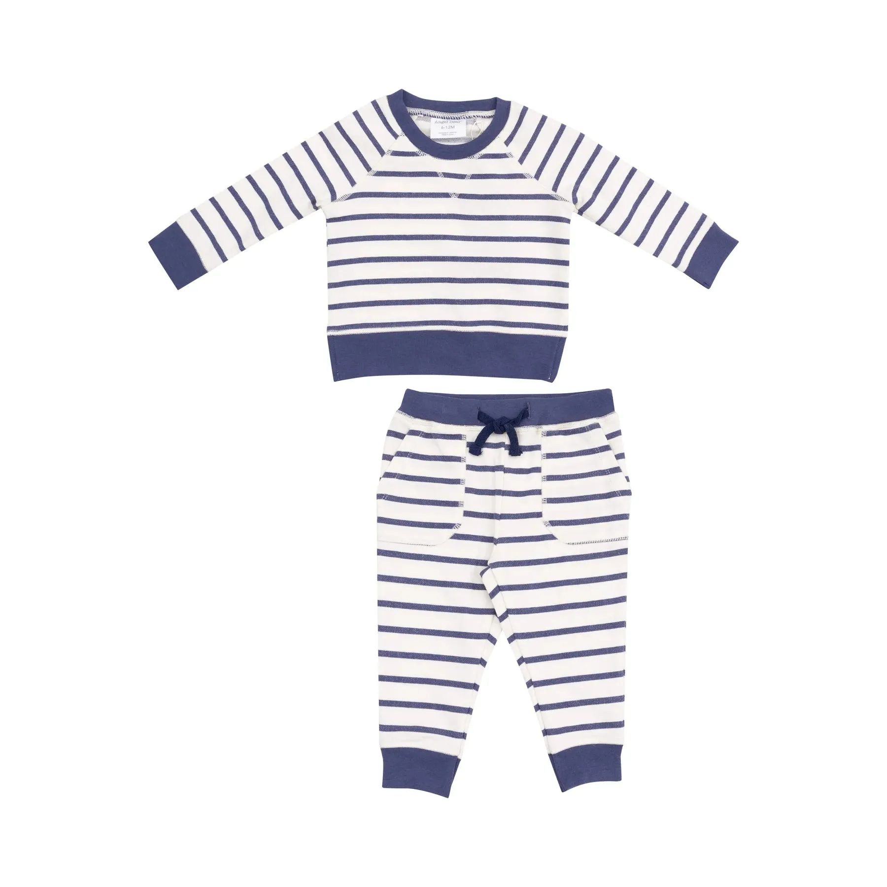 Angel Dear Sweatshirt & Jogger Set | Navy Stripe