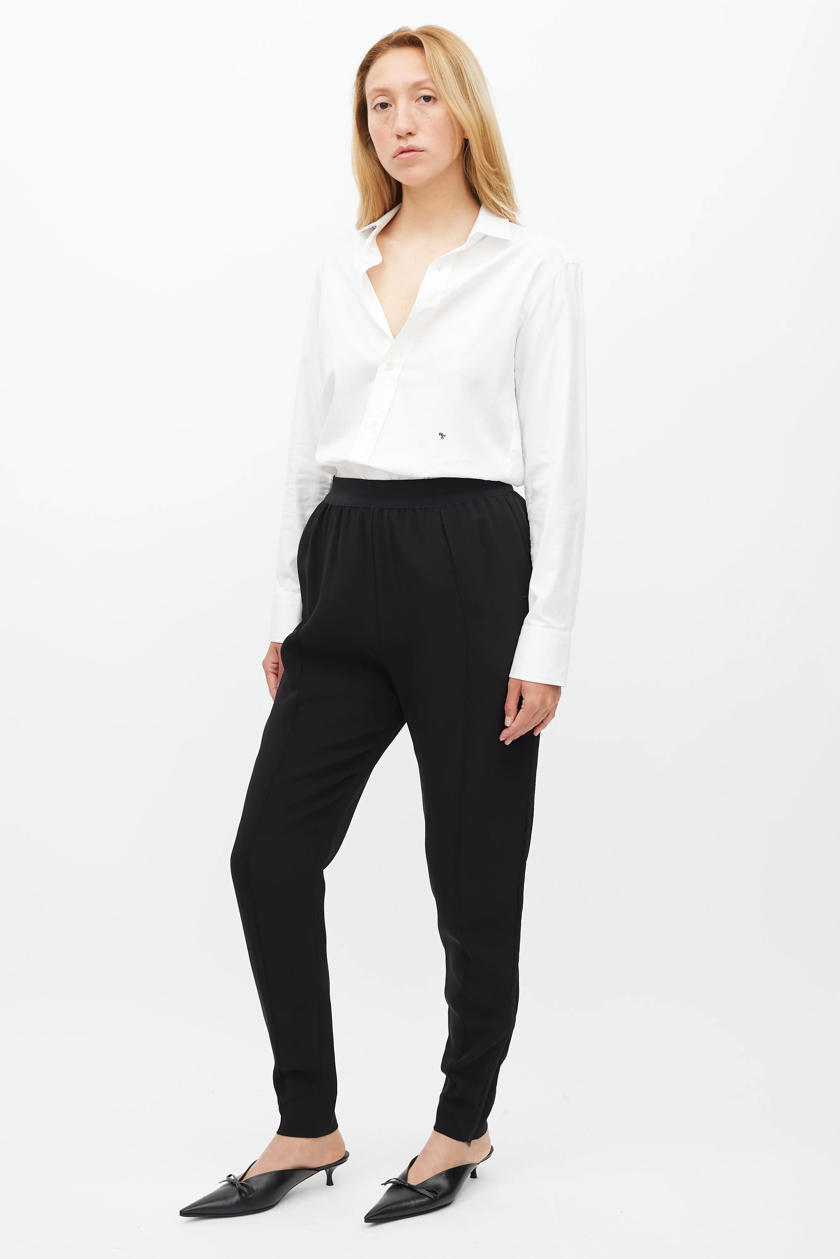 Black Silk Side Stripe Tapered Trouser