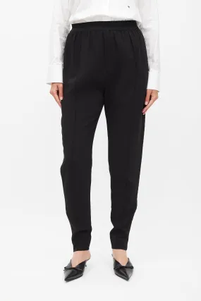 Black Silk Side Stripe Tapered Trouser