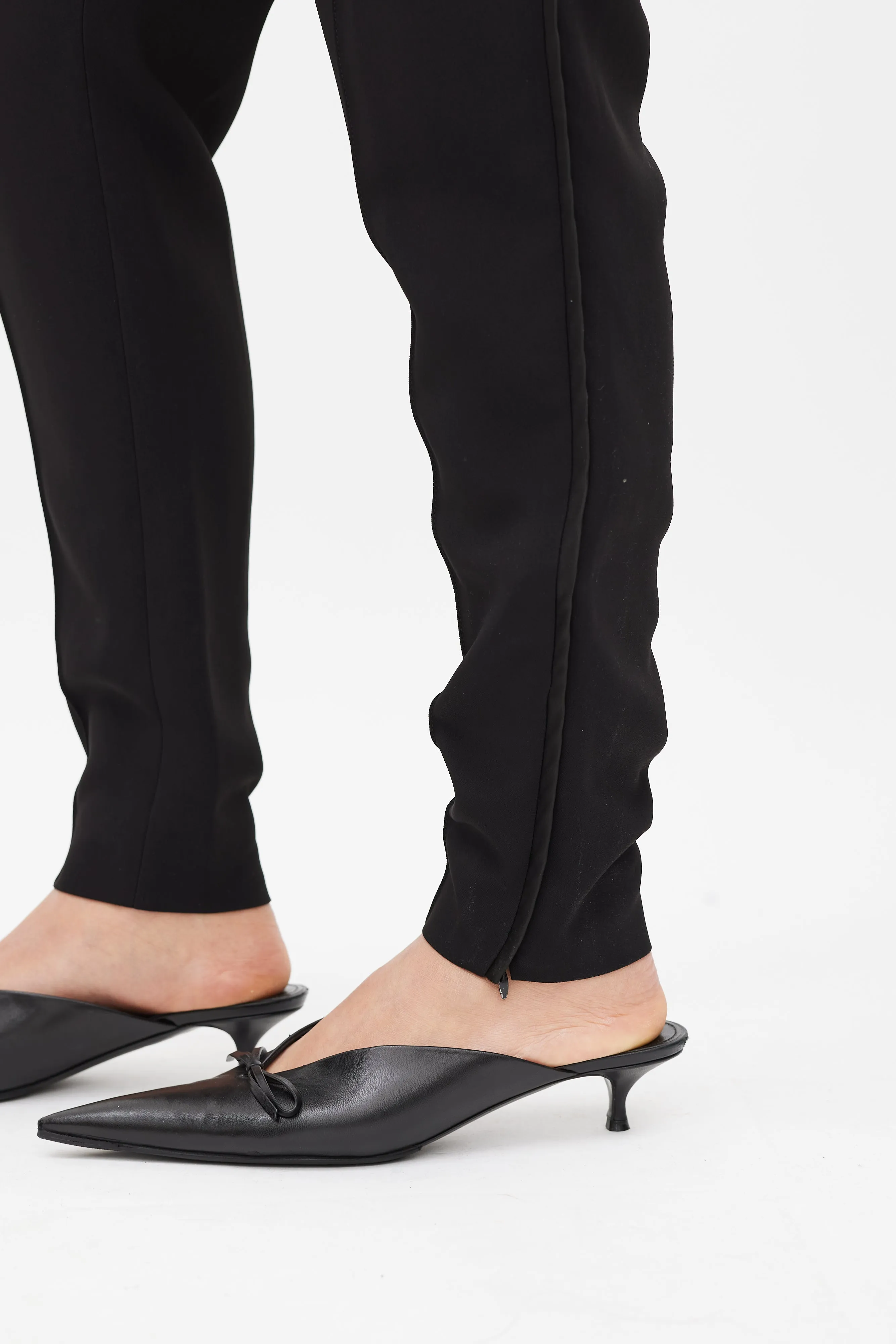 Black Silk Side Stripe Tapered Trouser