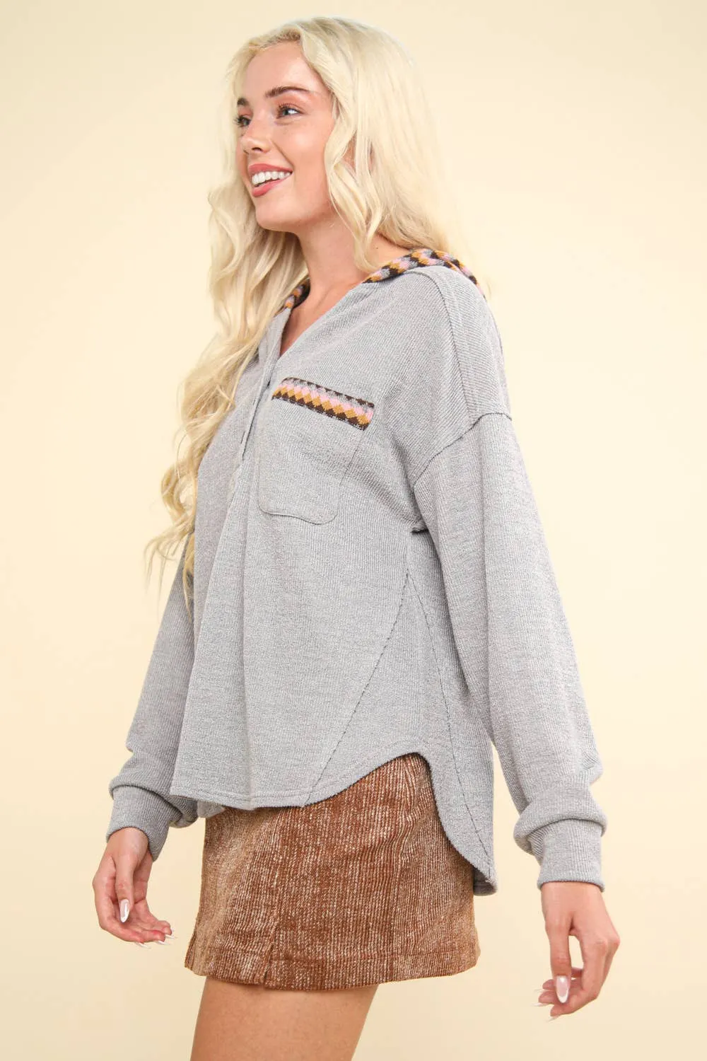 Curvy Cozy & Fun Hooded Sweater