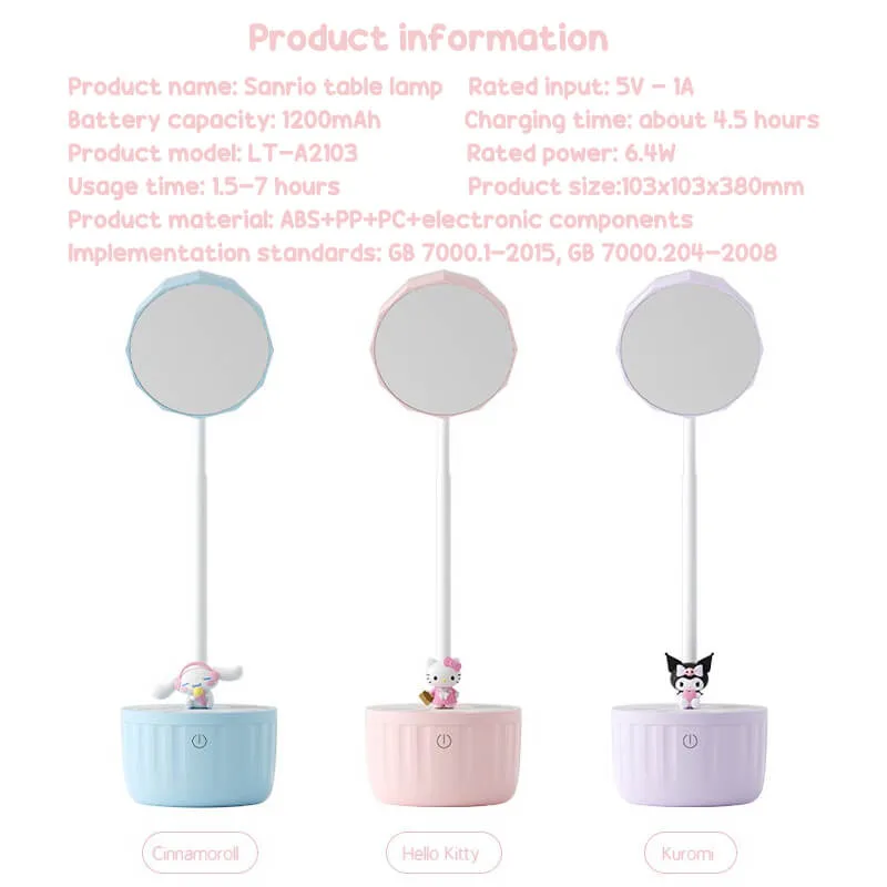 Cute Adjustable Sanrio Touch Desk Lamp