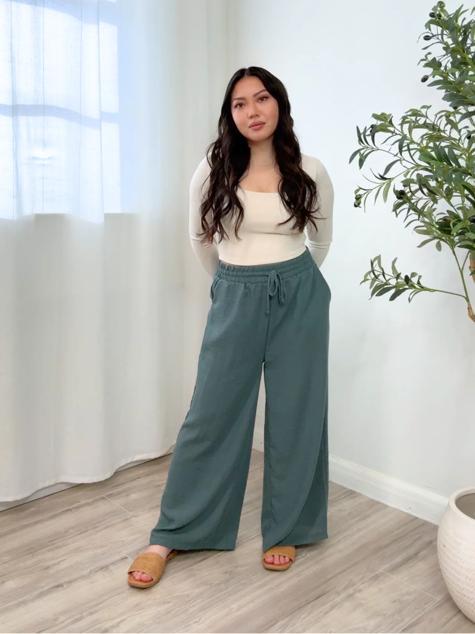Eli Wide Leg Linen Pants