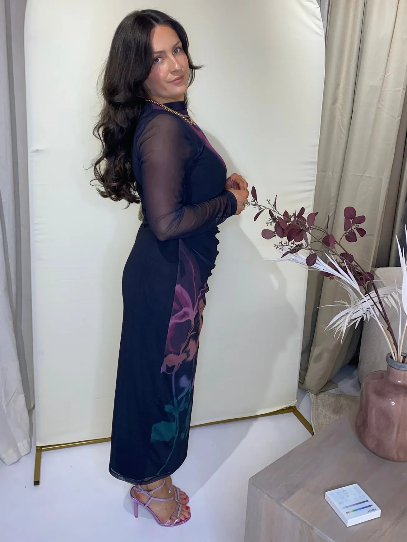 French Connection Smokey Placement Floral Dress - Blackout Multi