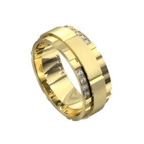 Full Circle Matt & Polished Diamond Ring