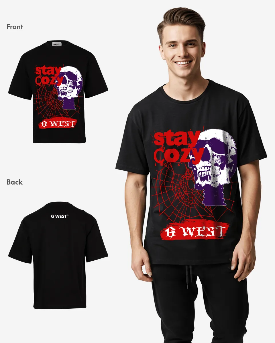 G-WEST STAY COZY OVERSIZED TEE GWROJMT174