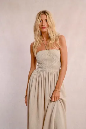 Halter Smocked Midi Dress – Flowy & Lightweight Summer Dress with Smocked Bodice