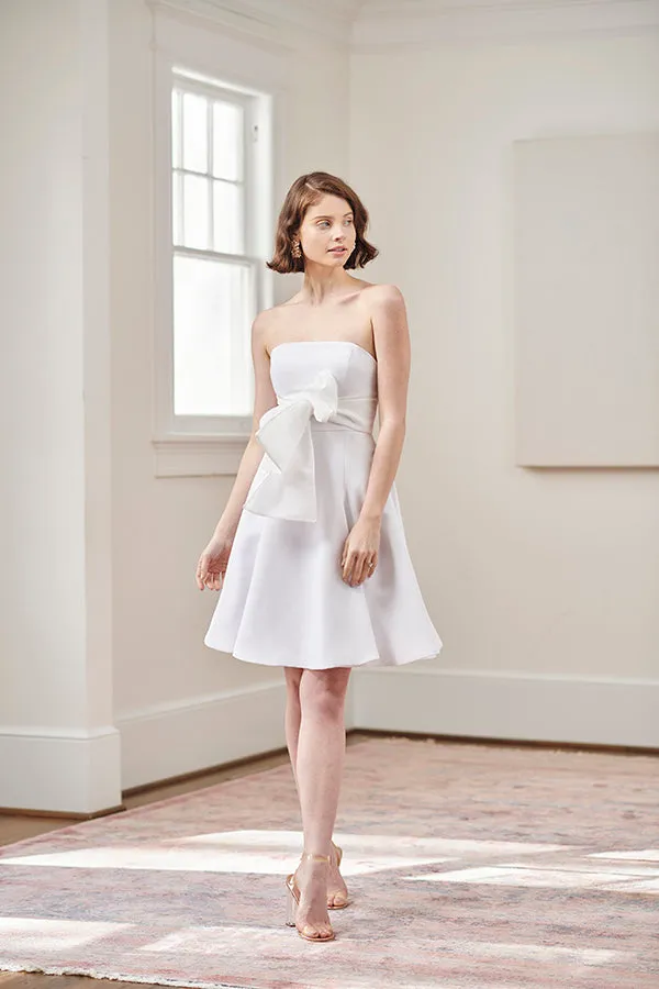 Jacqueline Strapless Little White Rehearsal and Casual Wedding Dress