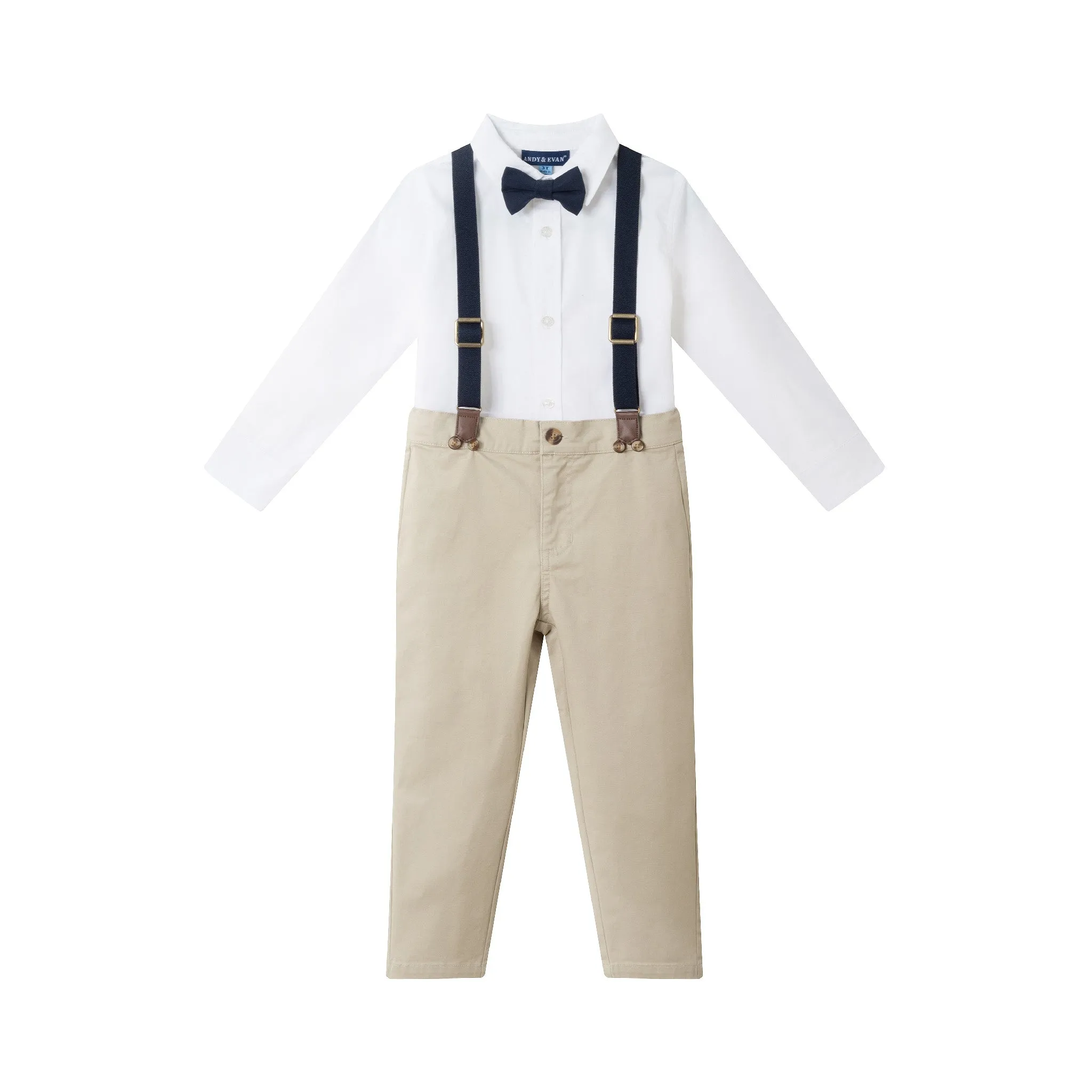 Kids (2-7) Suspenders Set | White