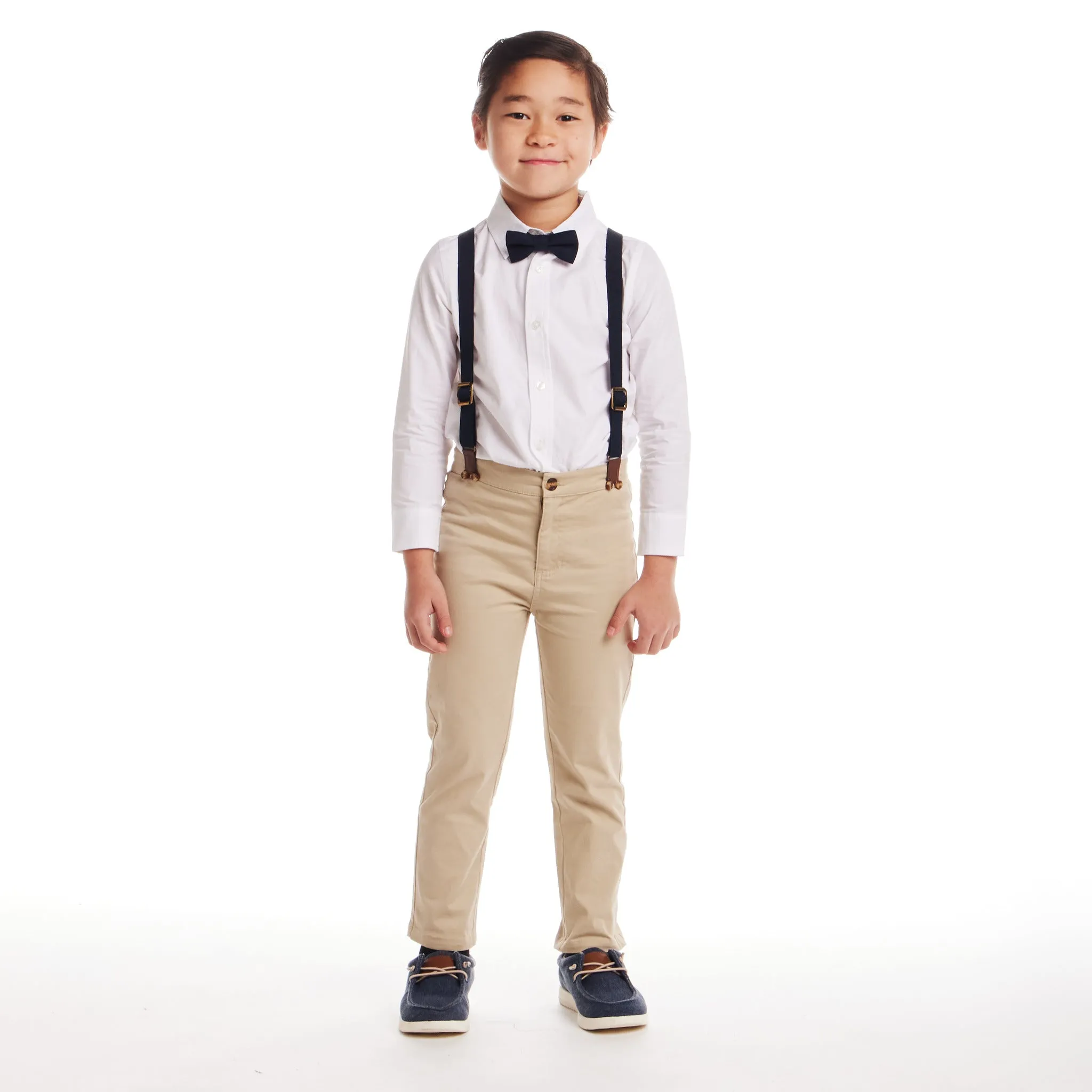 Kids (2-7) Suspenders Set | White