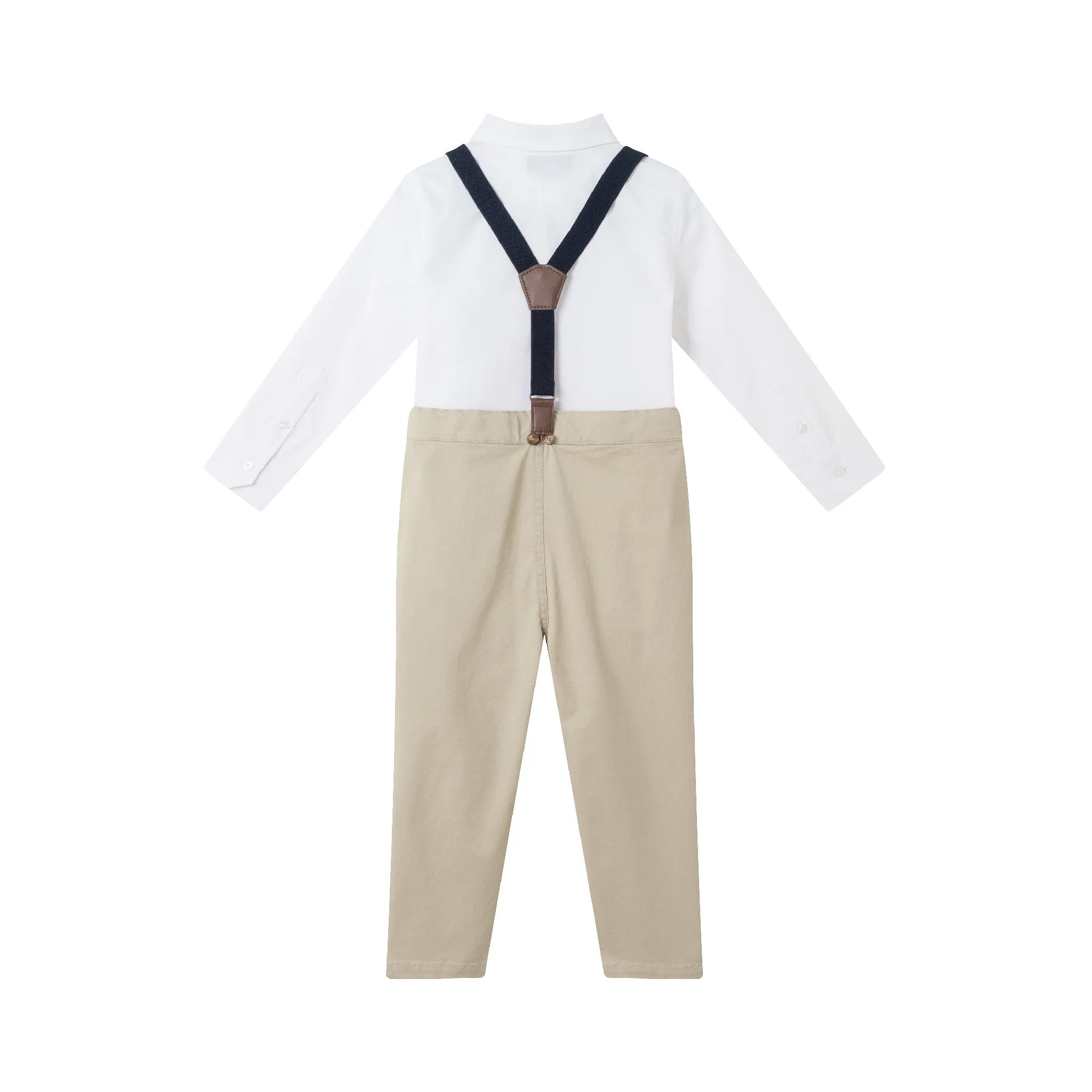 Kids (2-7) Suspenders Set | White
