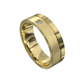Princess Cut Diamond Matt & Polished Flat Ring