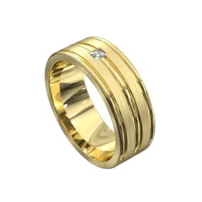 Princess Cut Diamond Matt & Polished Ring