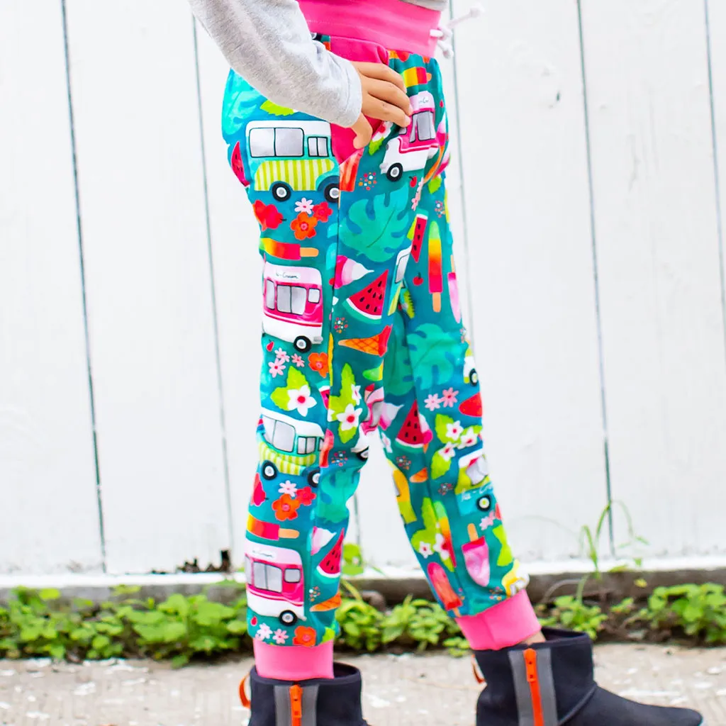 "Anything is Popsicle" Ice Cream Trucks French Terry Jogger Pants