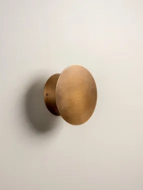 Santi - LED adjustable aged brass disc wall light
