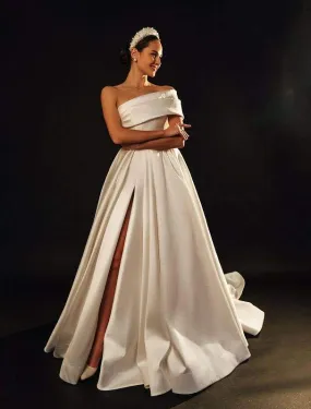 Stylish One Shoulder Wedding Dress