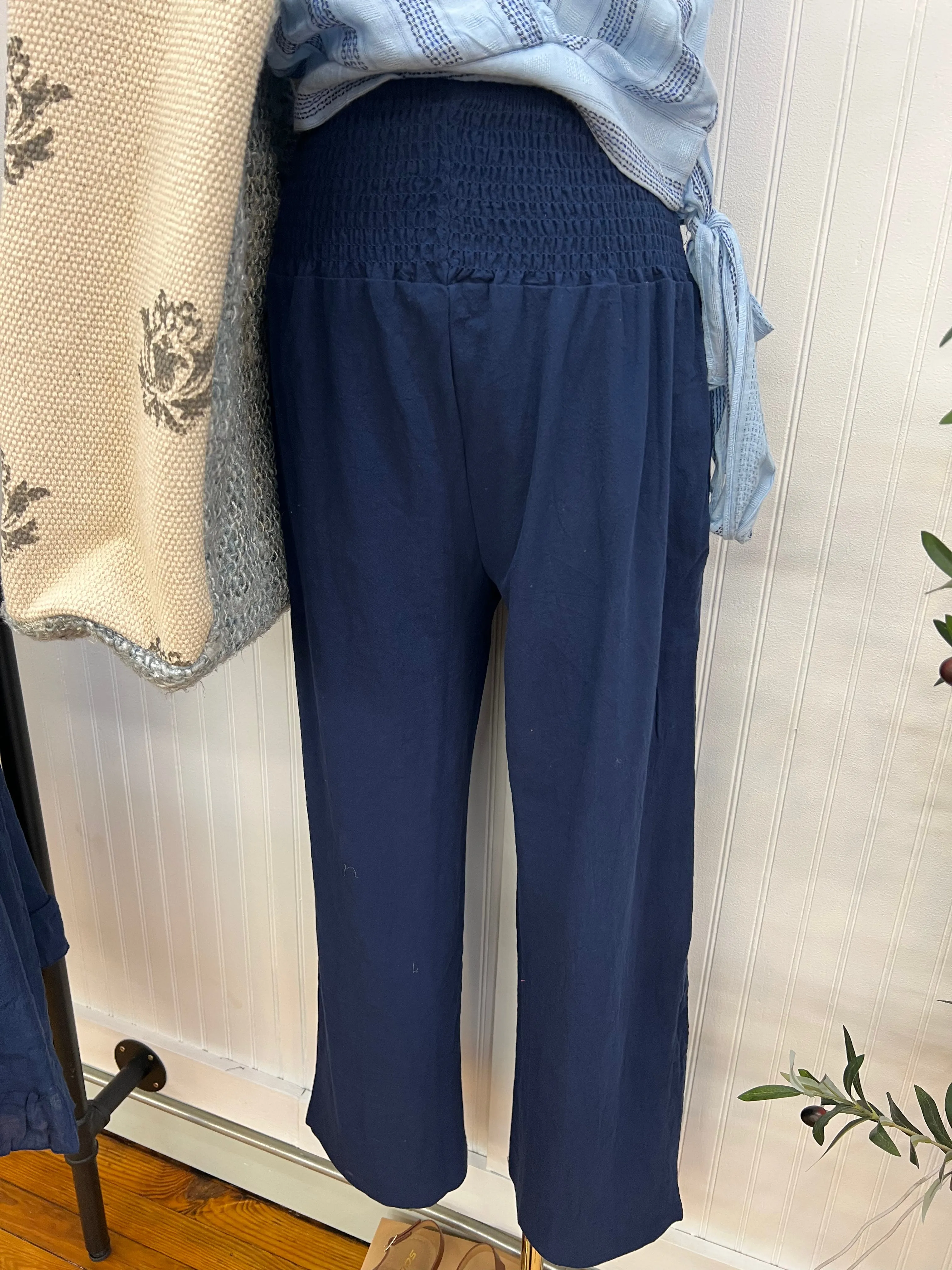 Summer Navy Wide Leg Pants (S-2X)