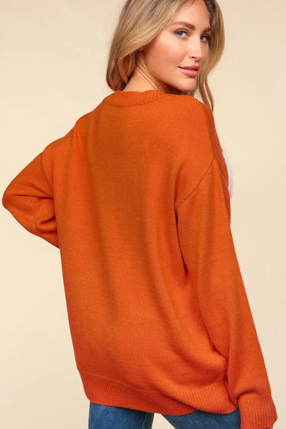 Thankful Embroidered Cozy Knit Sweater